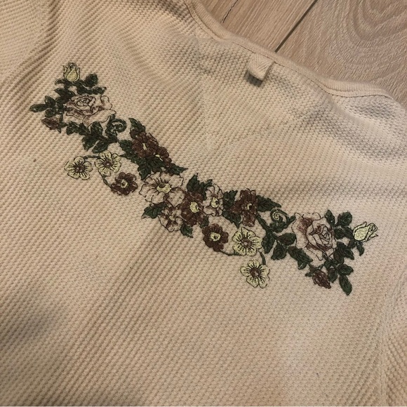 Tommy Hilfiger Denim Y2K Waffle Logo Embroidered Floral Long Sleeve Shirt SizeXS - Picture 11 of 12